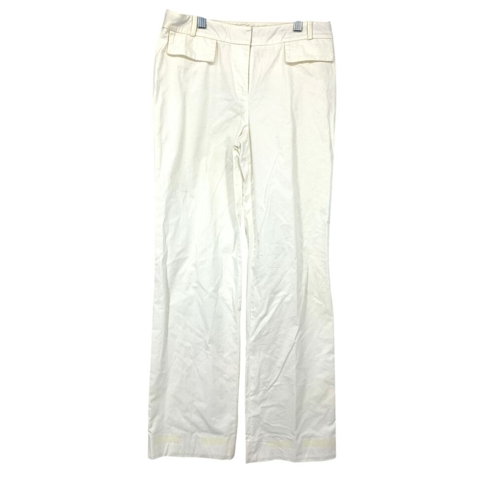 Kate Spade New York Straight Leg Chino Pants Womens 2 White Mid Rise
